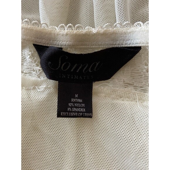 Soma‎ Intimates Sz Medium Ivory Tiered Babydoll Chemise  Vintage Style - Picture 7 of 7